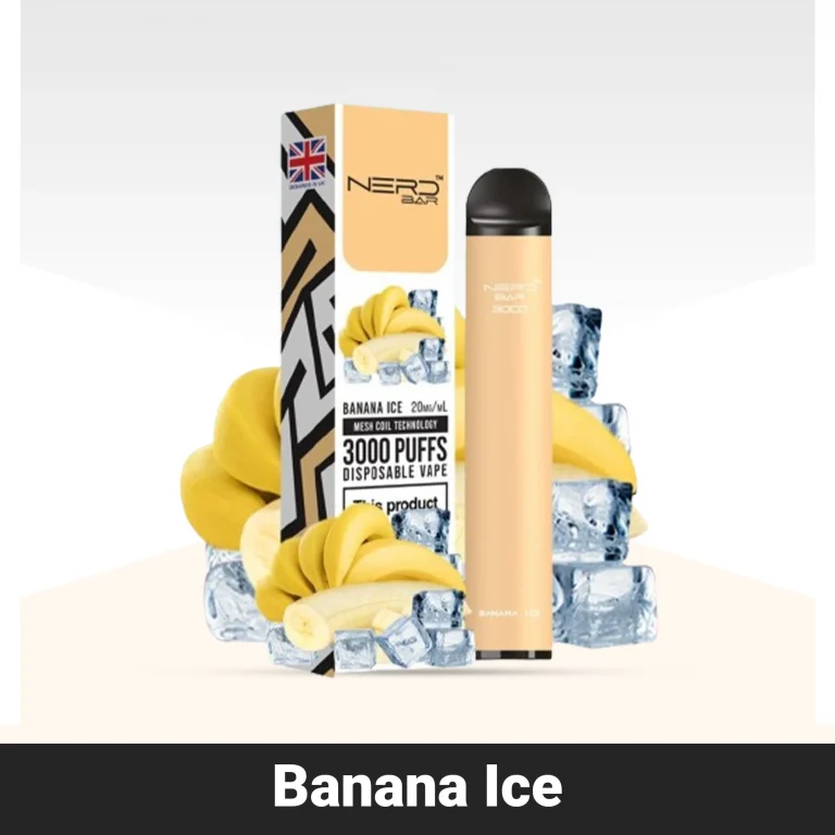 NERD BAR 3000 Puffs Banana Ice Disposable Vape in Dubai