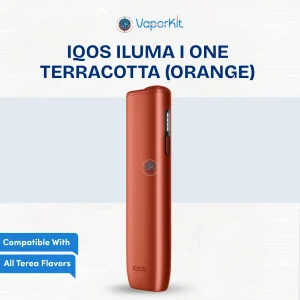 Sleek orange IQOS ILUMA i One device featuring a compact all-in-one design now in Abu Dhabi