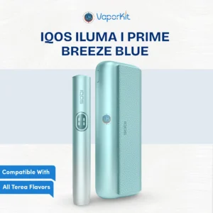 IQOS ILUMA i Prime Breeze Blue sapphire metallic device with touch screen in Dubai UAE