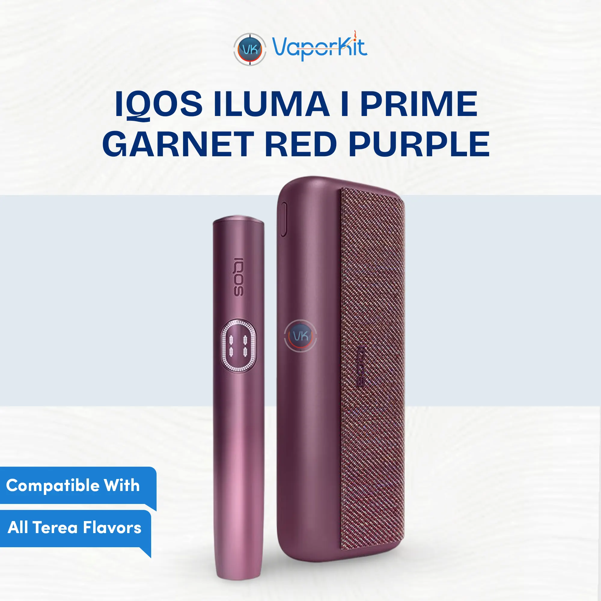 IQOS ILUMA i Prime Garnet Red metallic device with touch screen and premium red wrap - new edition in UAE