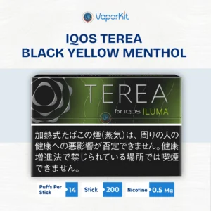 IQOS TEREA Black Yellow Menthol Japan for Vaporkit