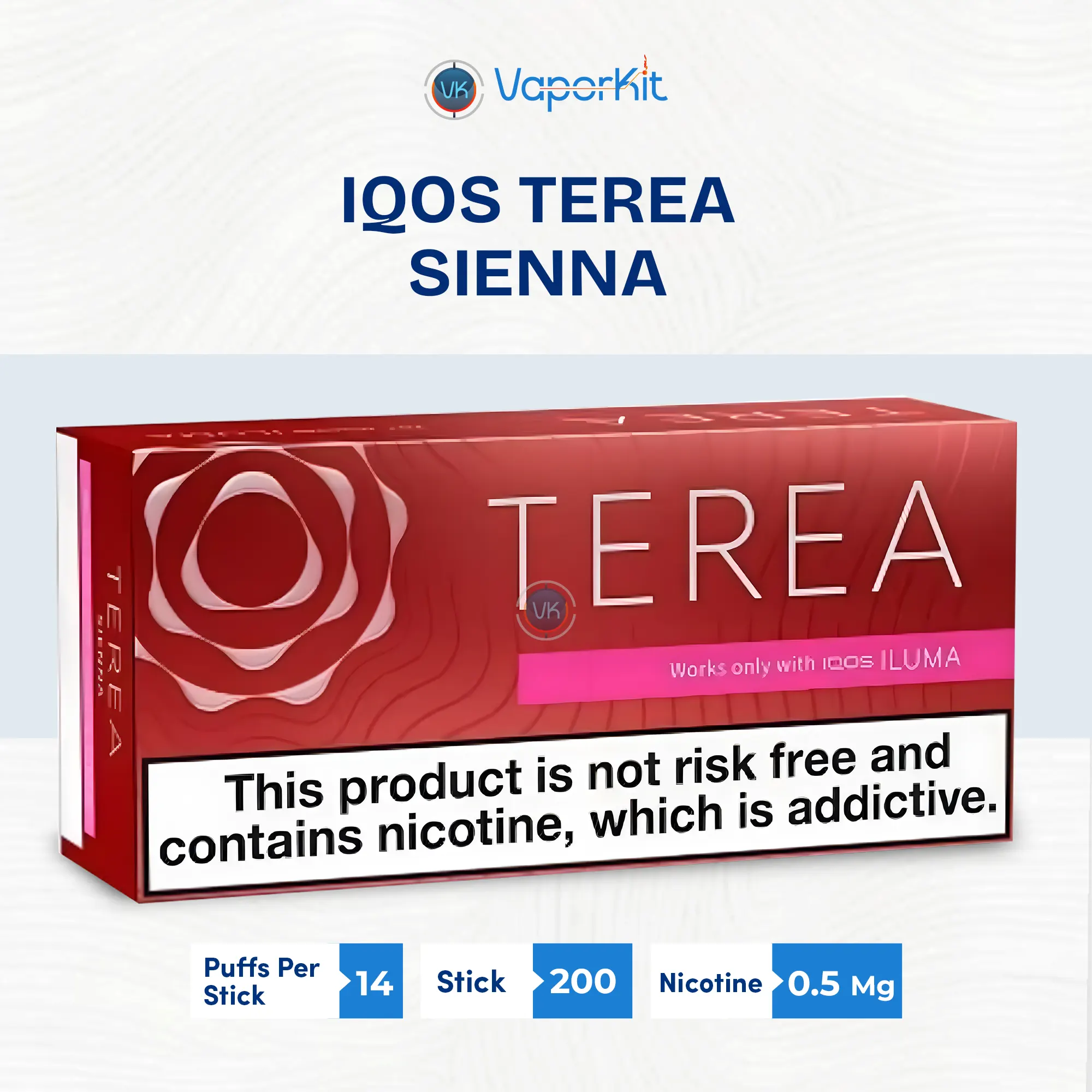 A pack of TEREA Sienna Italy featuring its iconic deep red branding and the "SmartCore Induction" symbol.