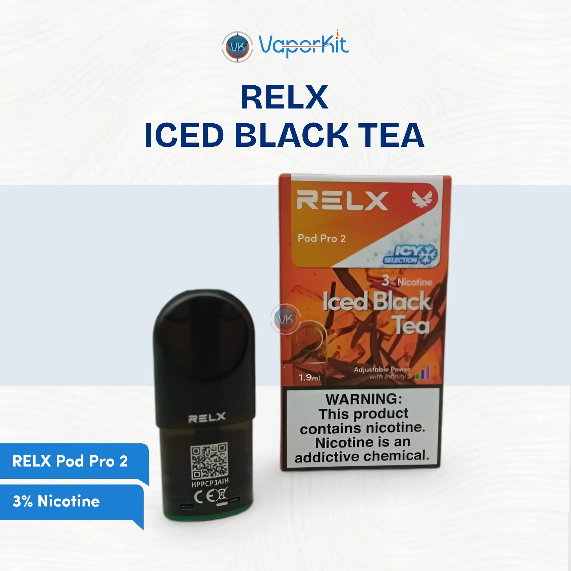 RELX Iced Black Tea 3% – smooth menthol vape pod in UAE