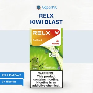 RELX Pod Pro 2 Kiwi Blast 3% - Enjoy a refreshing kiwi flavor with this premium vape pod for RELX devices.