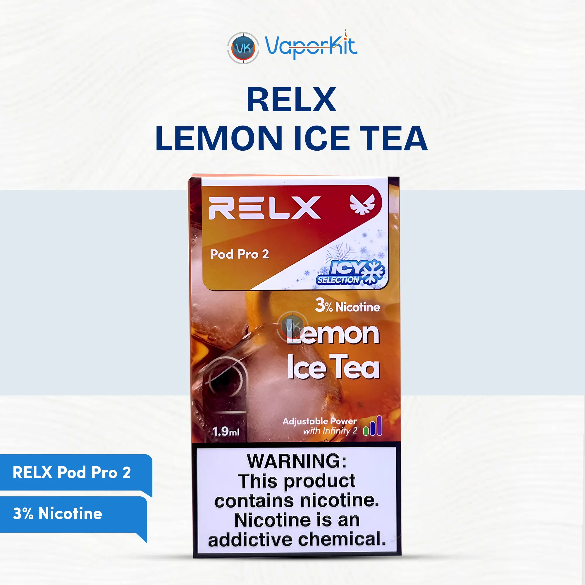 RELX Infinity Compatible Lemon Ice Tea E-Liquid Pod in Ajman and all across UAE
