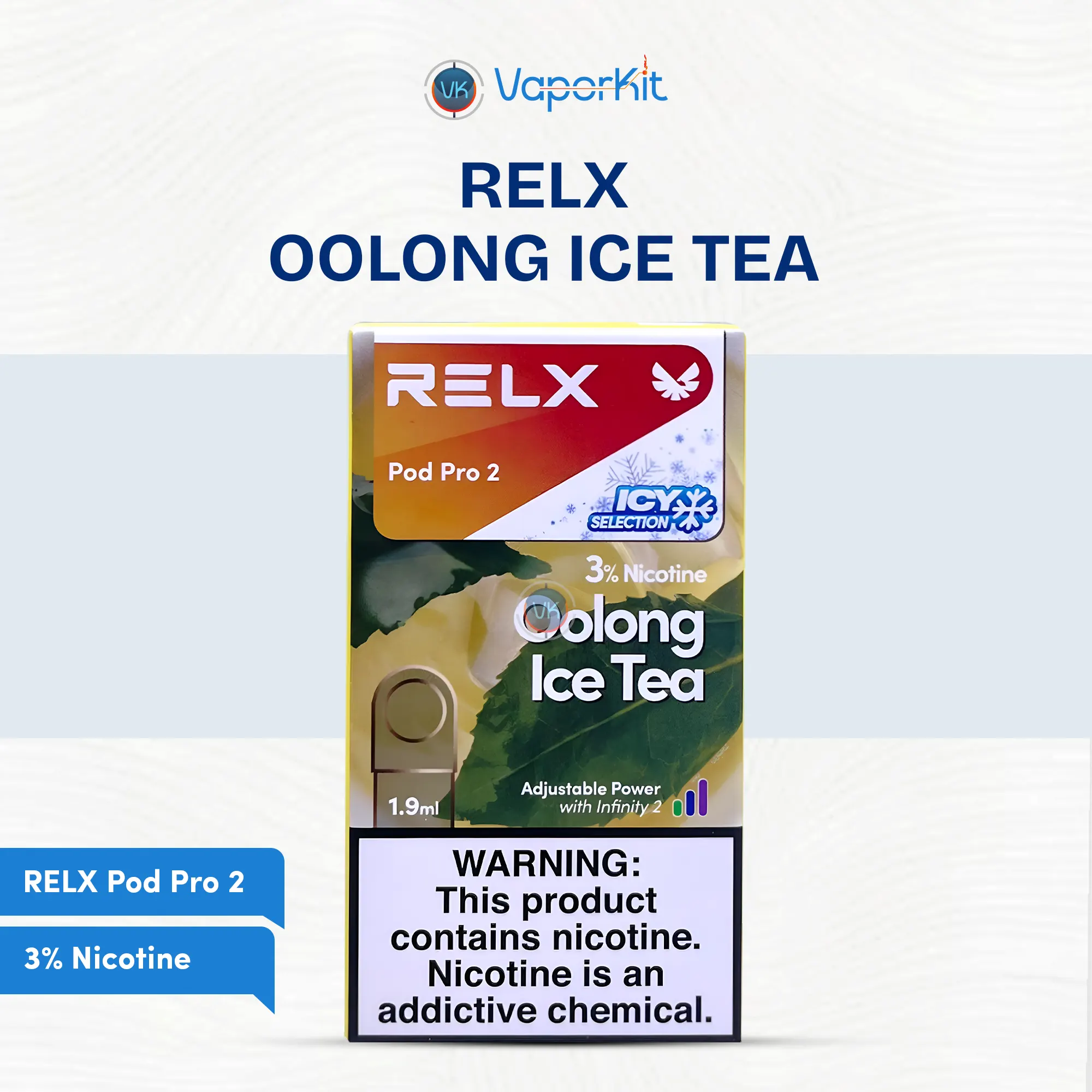 Relx Pod Pro 2 Oolong Ice Tea 3% prefilled vape pod with smooth oolong ice tea flavor for RELX devices