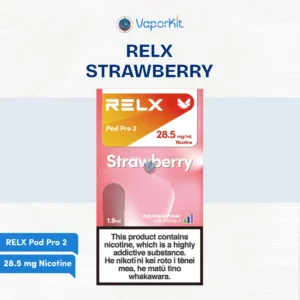 RELX Pod Pro 2 Strawberry 28.5mg - 1.9ml pre-filled leak-resistant pod compatible with RELX Infinity 2 and Infinity devices, UAE