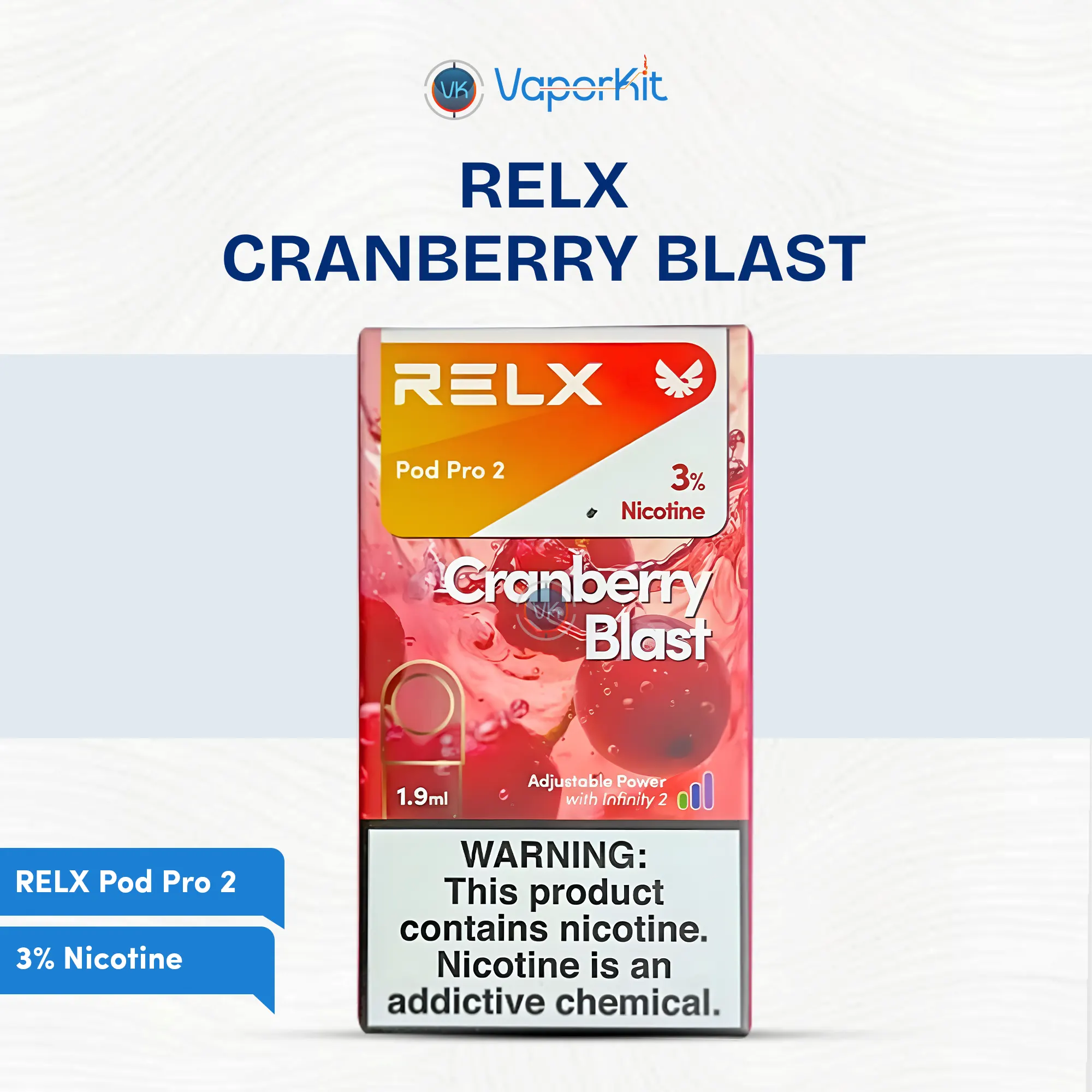 Relx Pod Pro 2 Cranberry Blast 3 fruity flavors fast delivery all acros UAE
